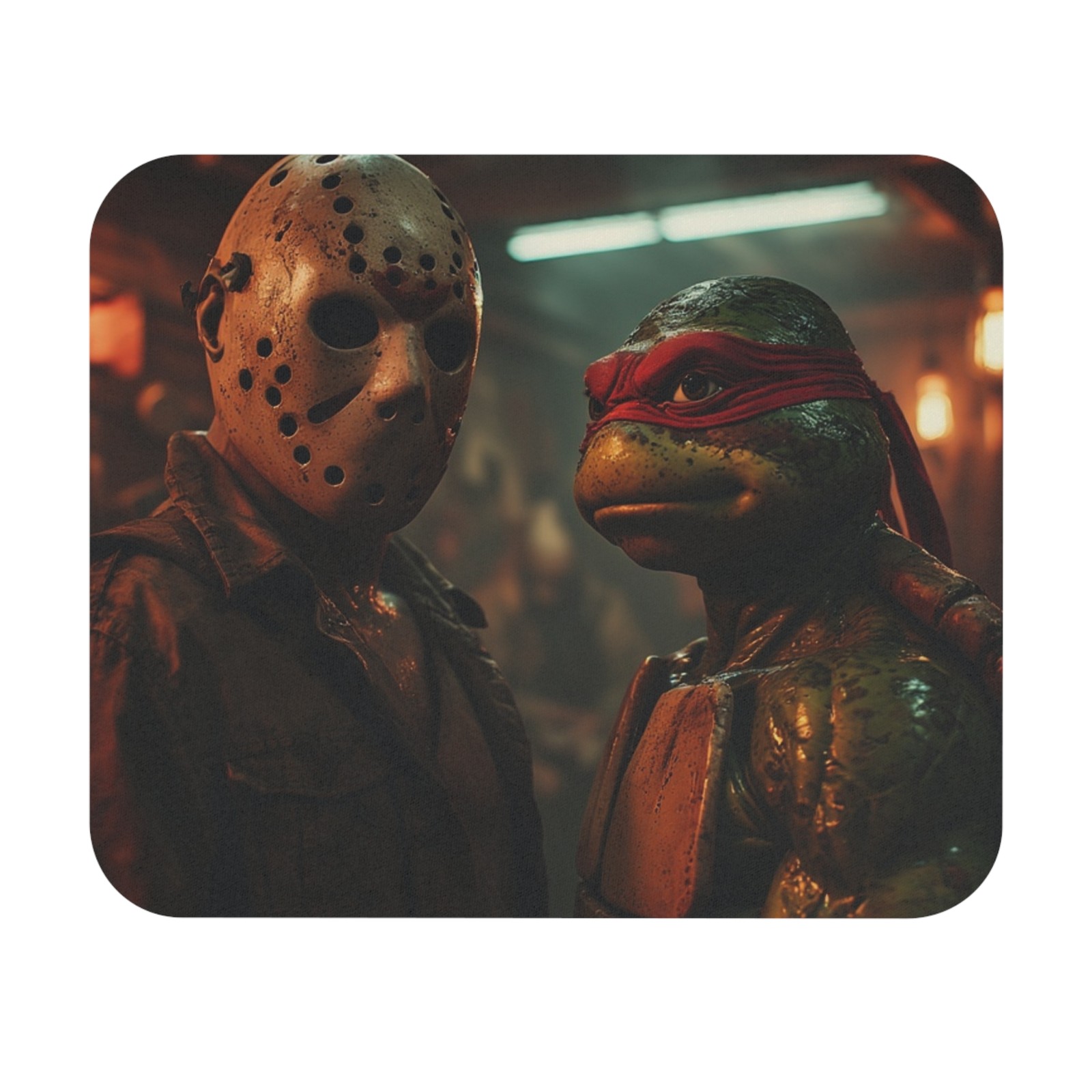 Jason Voorhees & Raphel Teenage Mutant Ninja Turtles Mouse Pad Friday the 13th 