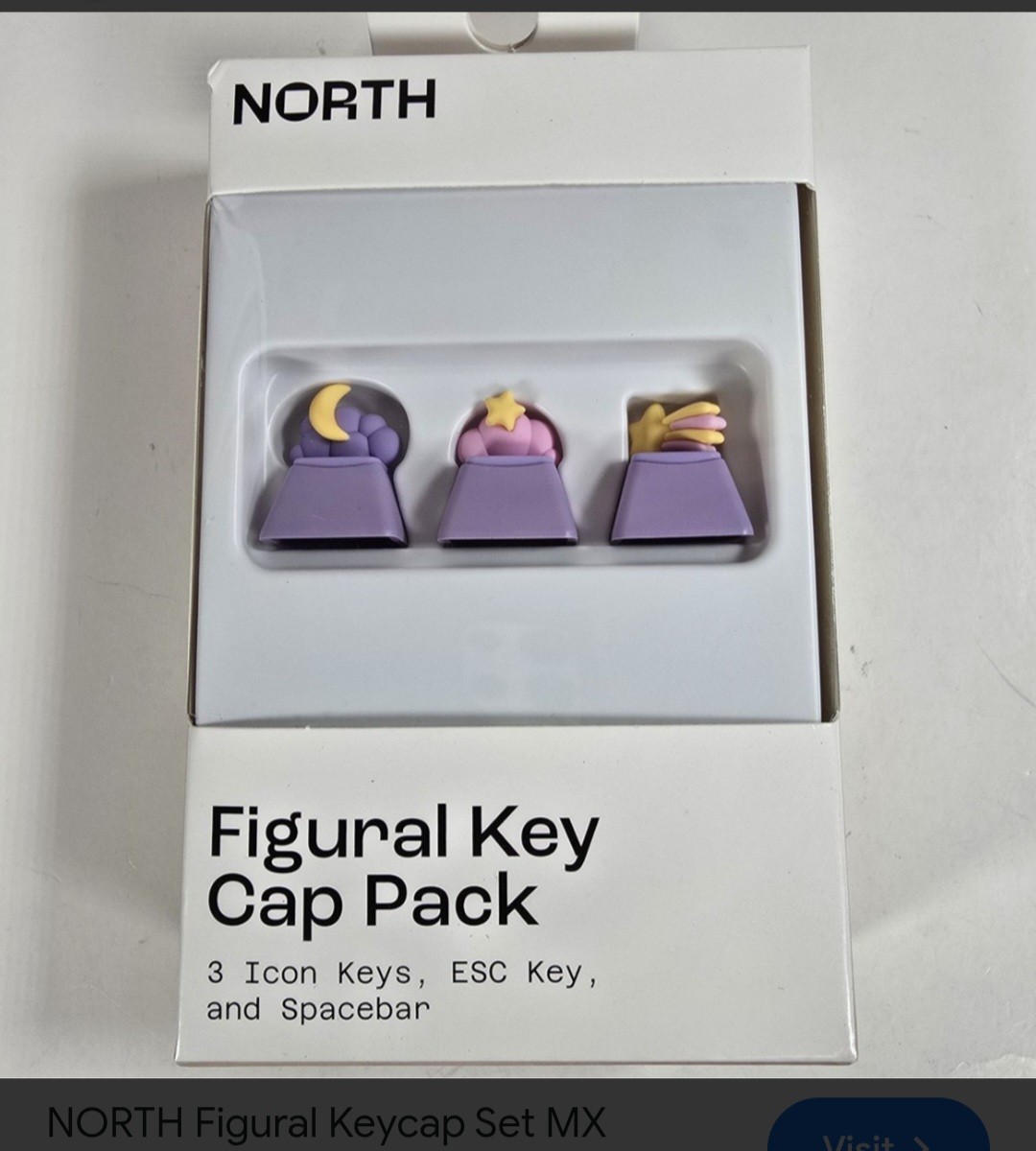Kids/ Teen North Figural Key Cap 3 Pack-Keyboard Keycap-Purple Stars & Moon