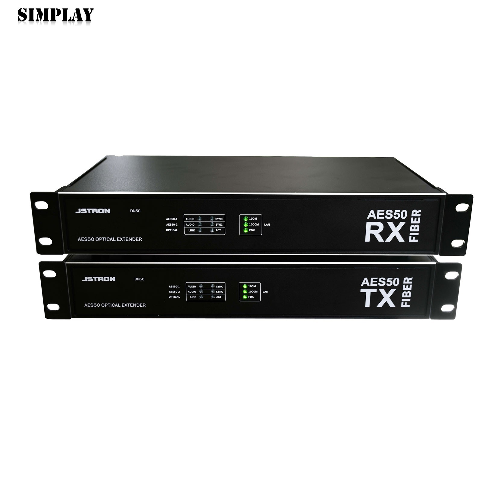 DN50 2-CH AES50 Optical Fiber Extender 2-IN-1 Tuning Light Transmission Device
