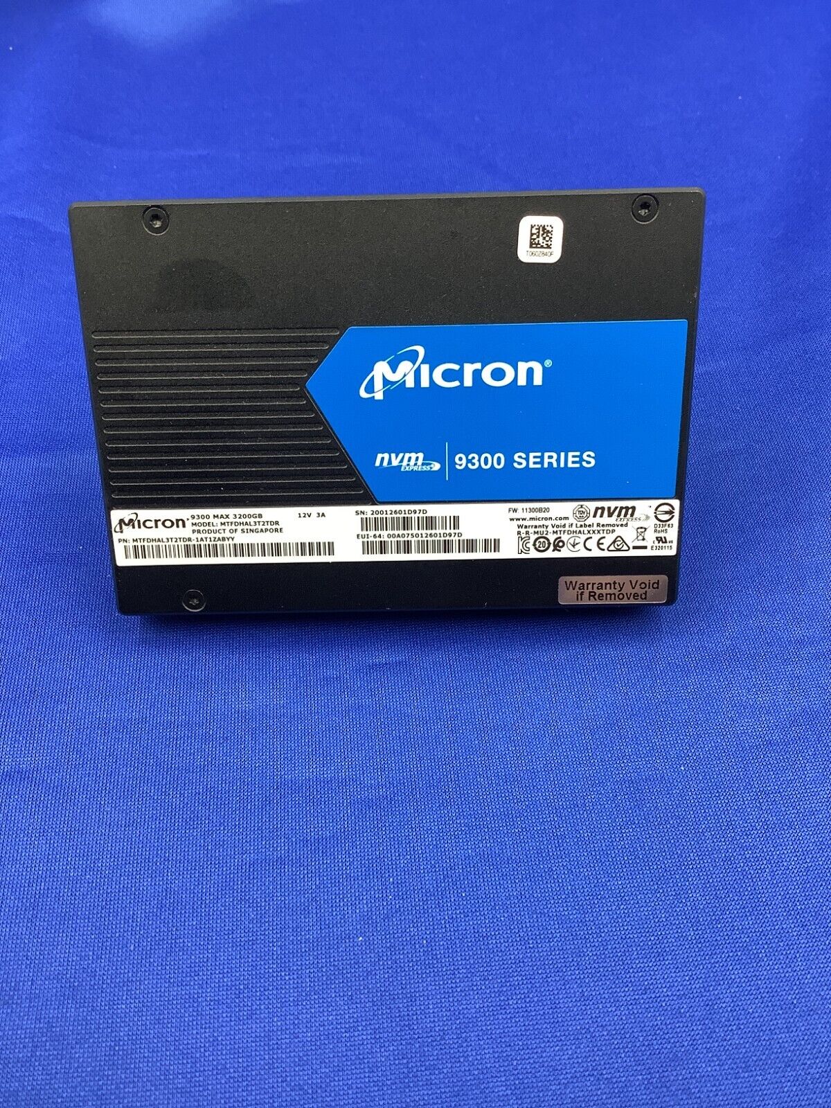 MTFDHAL3T2TDR Micron 9300 MAX 3.2TB PCI-Express 3.0 x4 NVMe 2.5\