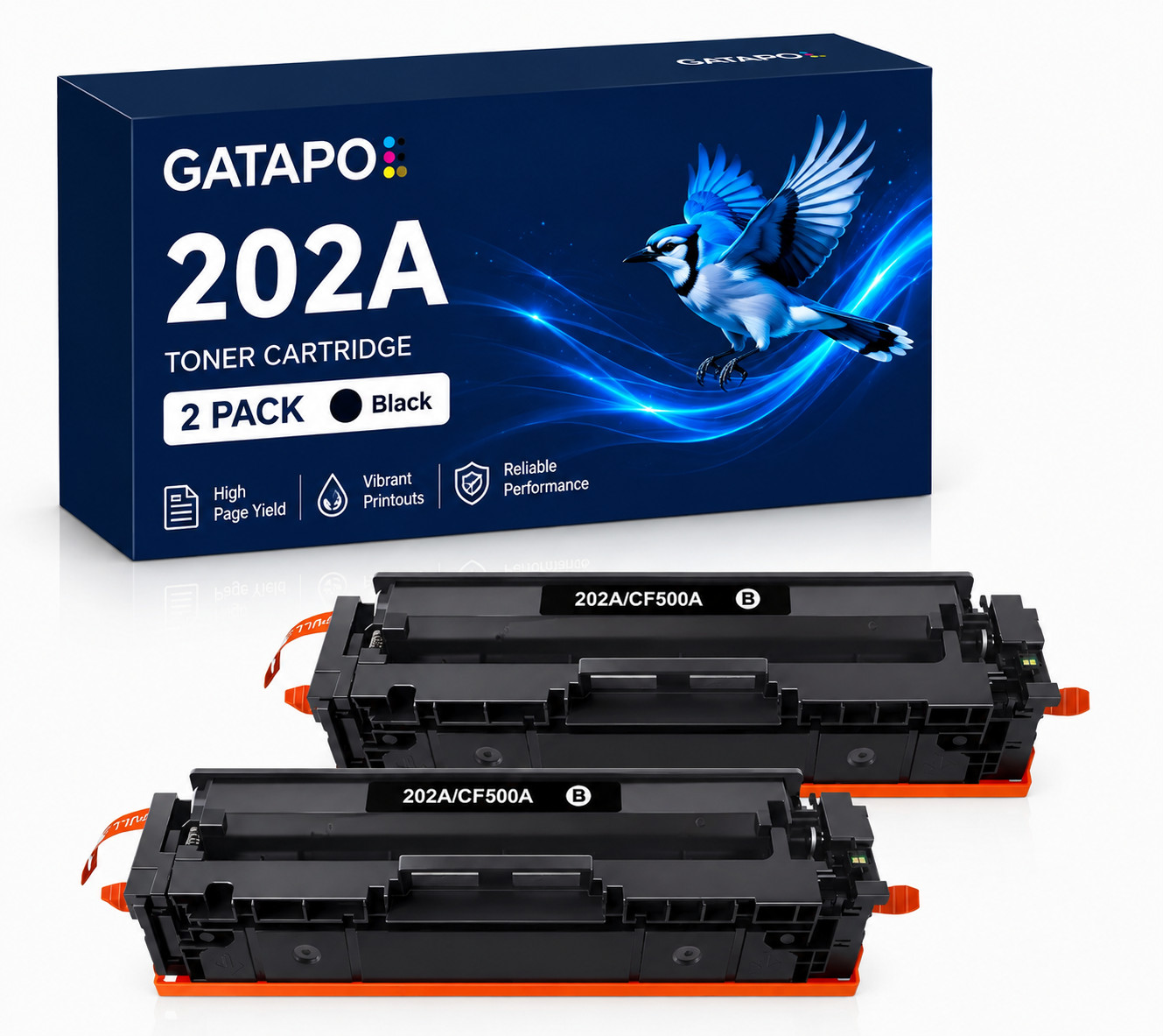 2 Toner Compatible with 202A CF500A Color LaserJet Pro M254dw M281cdw M281fdw