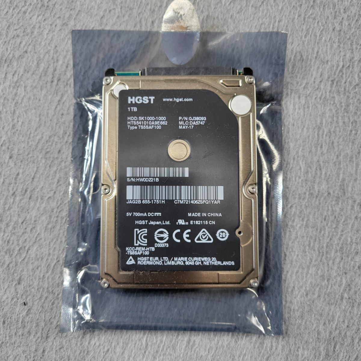 Hitachi Travelstar 1TB 2.5 SATA Hard Drive HTS541010A9E662 Apple OEM Tested