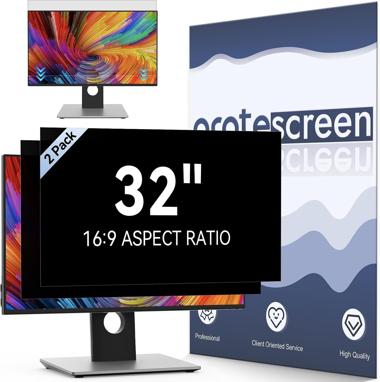 2 Pack of 32 Inch Computer Privacy Screen Filter for 16:9 Widescreen Monitor