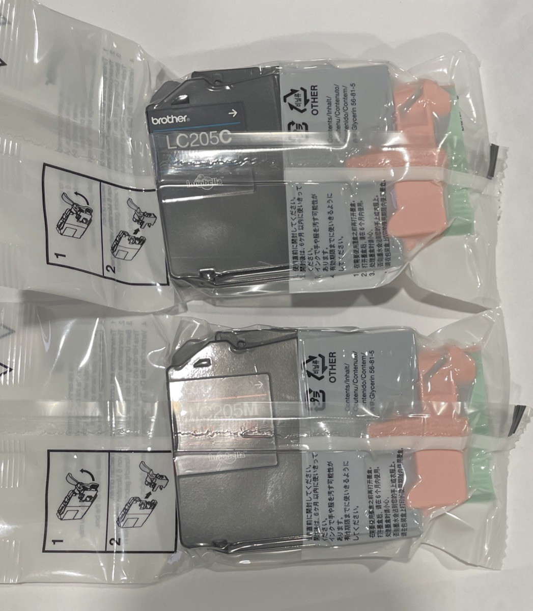 New Gen. Brother LC205M Magenta & LC205C Cyan XXL Xtra High Yield Ink Cartridges