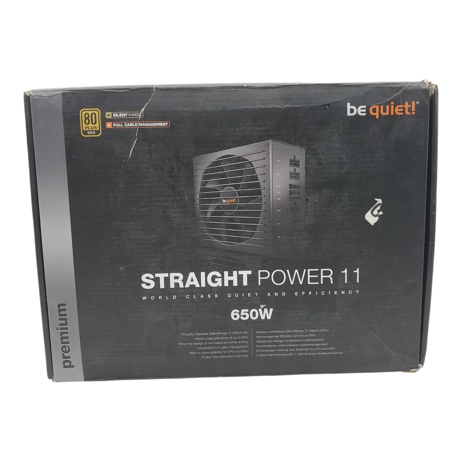 be quiet Straight Power 11 PSU 650W ATX 80+ PLUS GOLD Certified Modular Cables