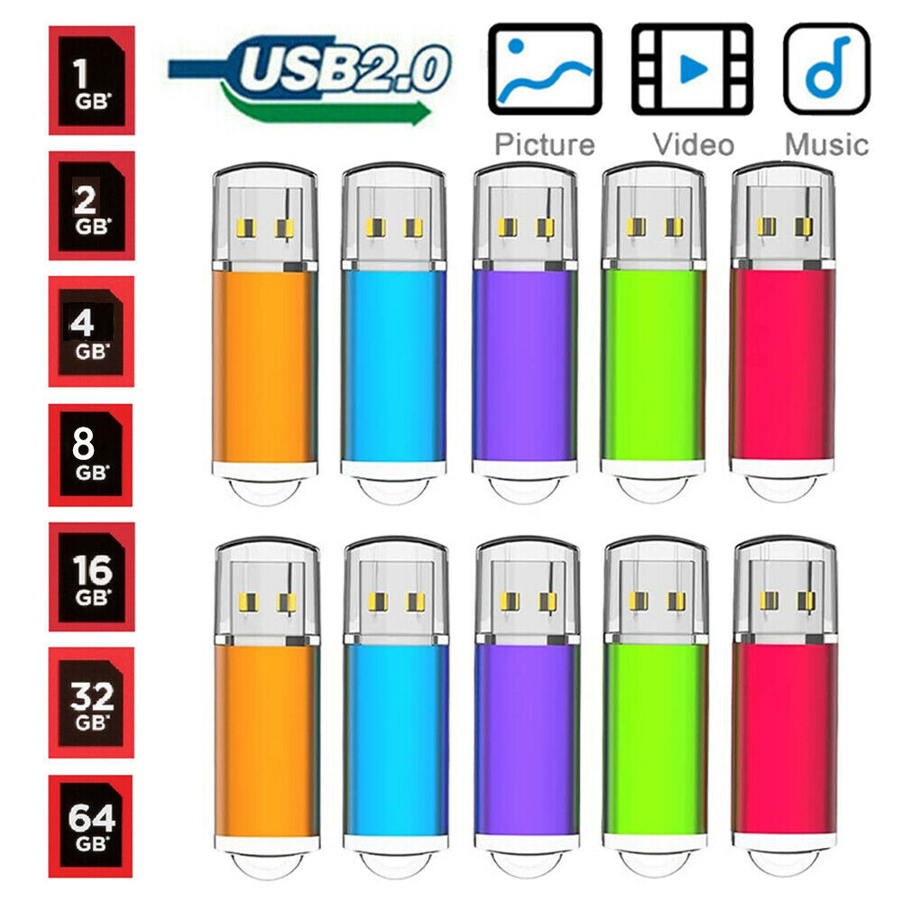 5/10 Pack USB 2.0 Flash Drives Memory Sticks Thumb Data Storage USB Stick LOT