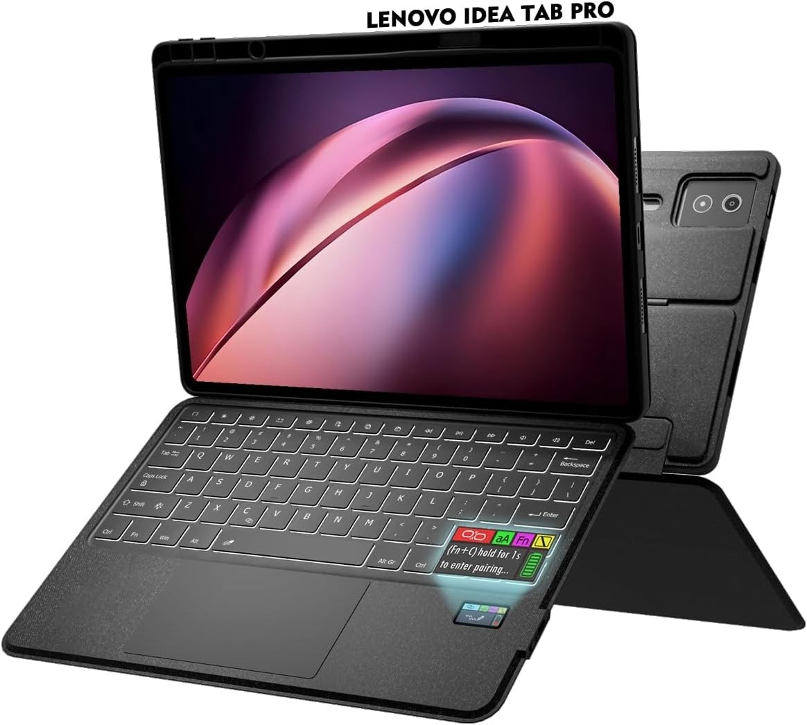  New Keyboard Folio w/Status Screen for Lenovo Idea Tab Pro 12.7" 2025, Idea