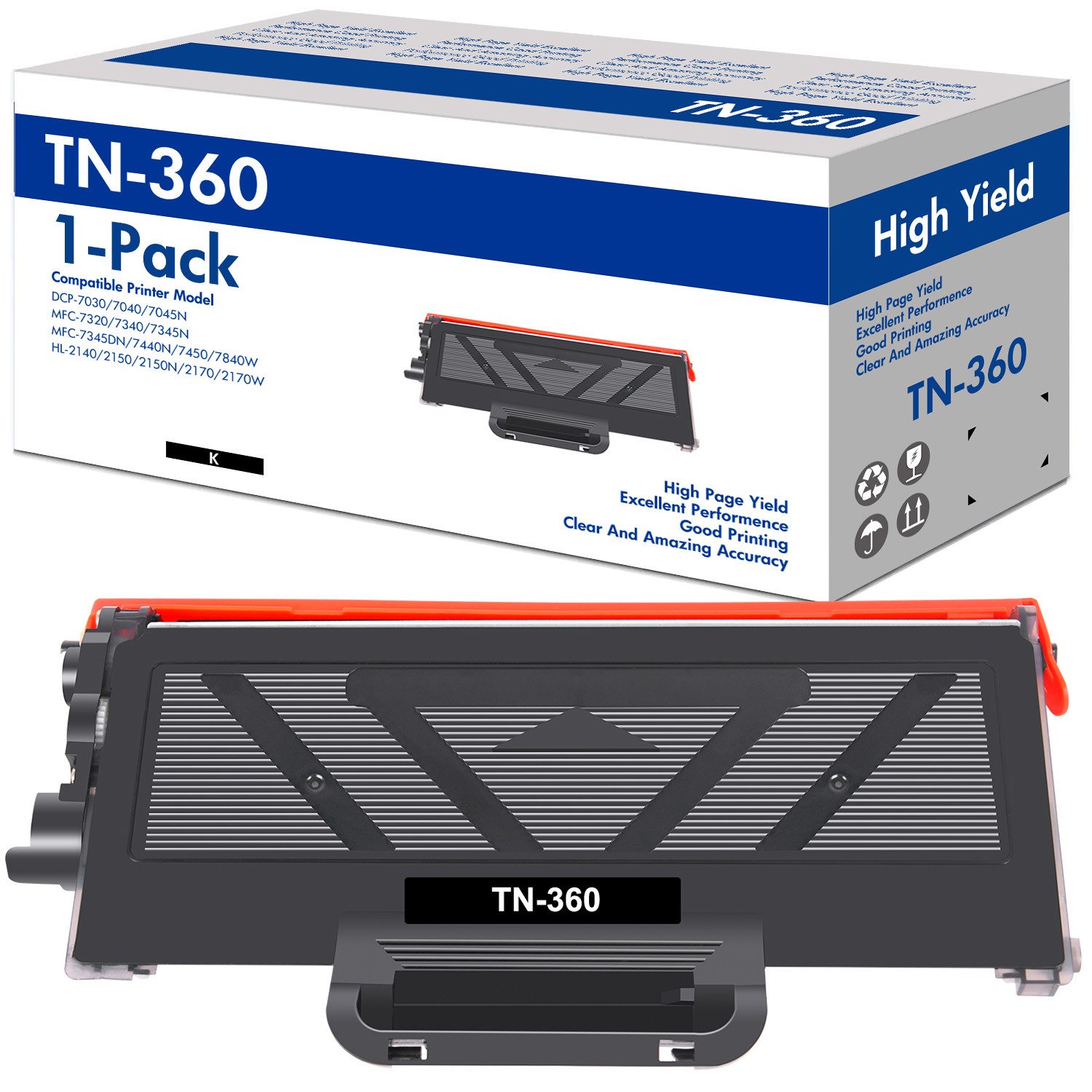TN360 Toner Cartridge For Brother HL-2140 HL-2170W MFC-7340 MFC-7840W DCP-7045N