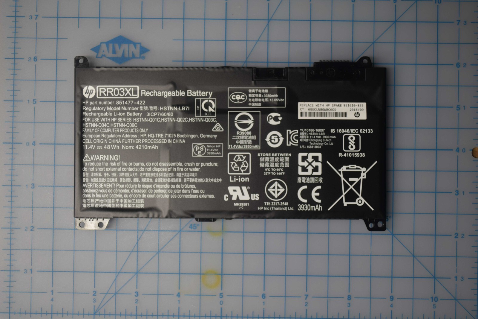 HP ProBook 440 G5 BATTERY 11.4V 48Wh 4000mAh HSTNN-UB7C Grade A 851610-855