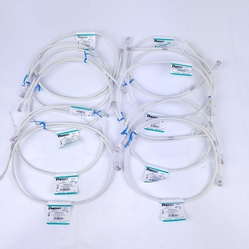 Panduit Netkey NK5EPC3Y Cat5e UTP RJ45 Patch Cord 3ft Off White Ethernet Lot 10