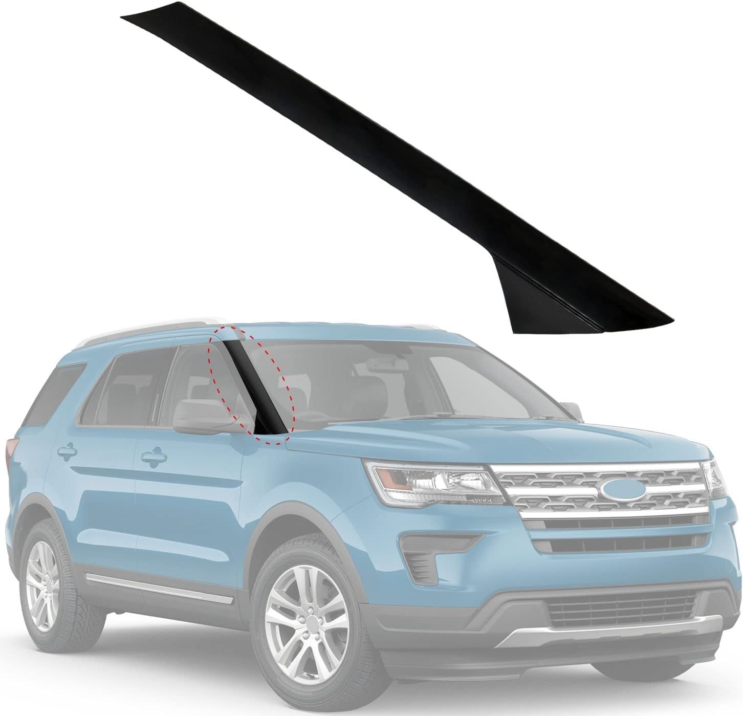 A-Pillar Front Molding Windshield Outer Trim Right (Passenger Side) Replacement