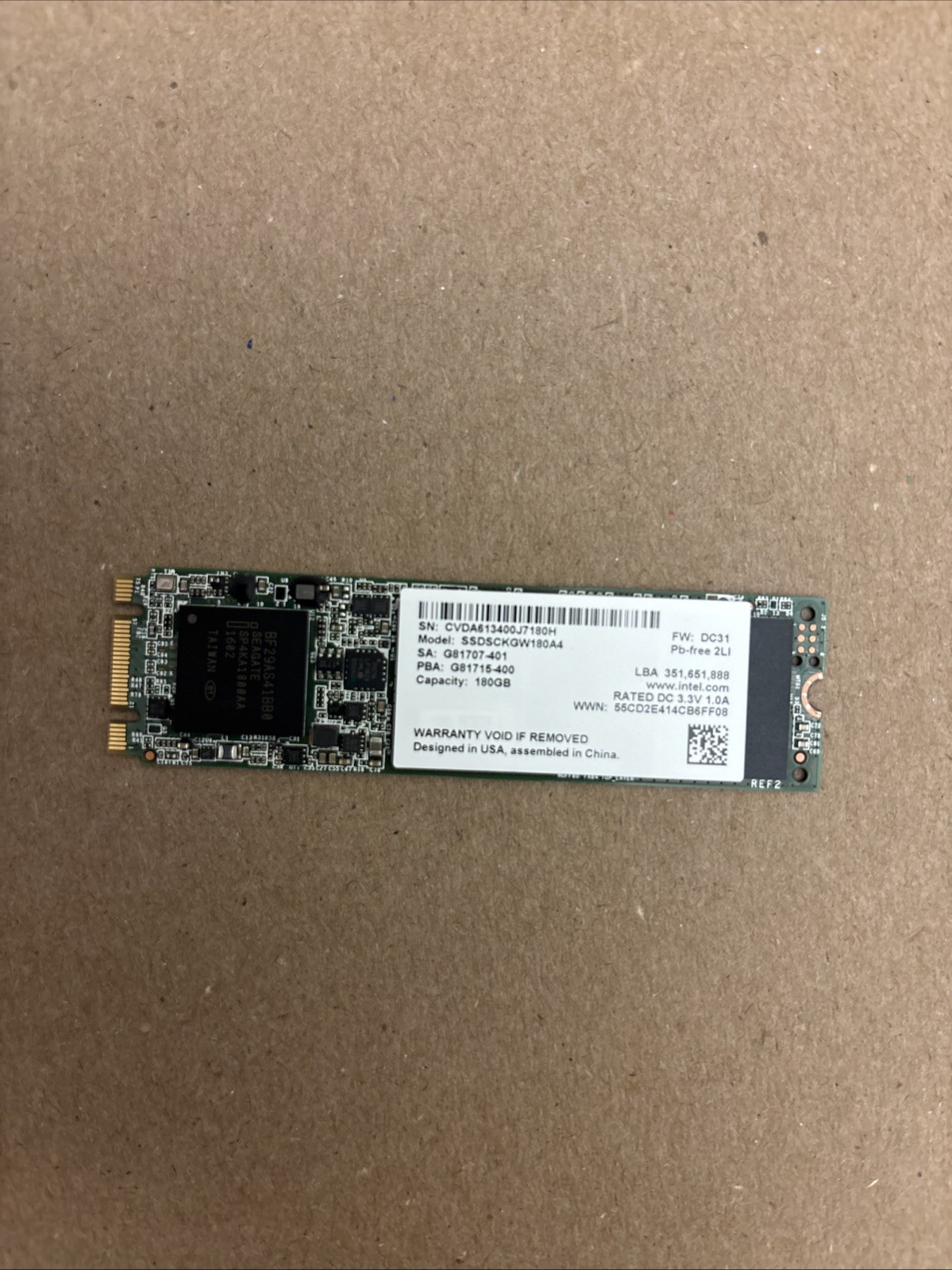 180GB SSDSCKGW180A4 Solid State Drive