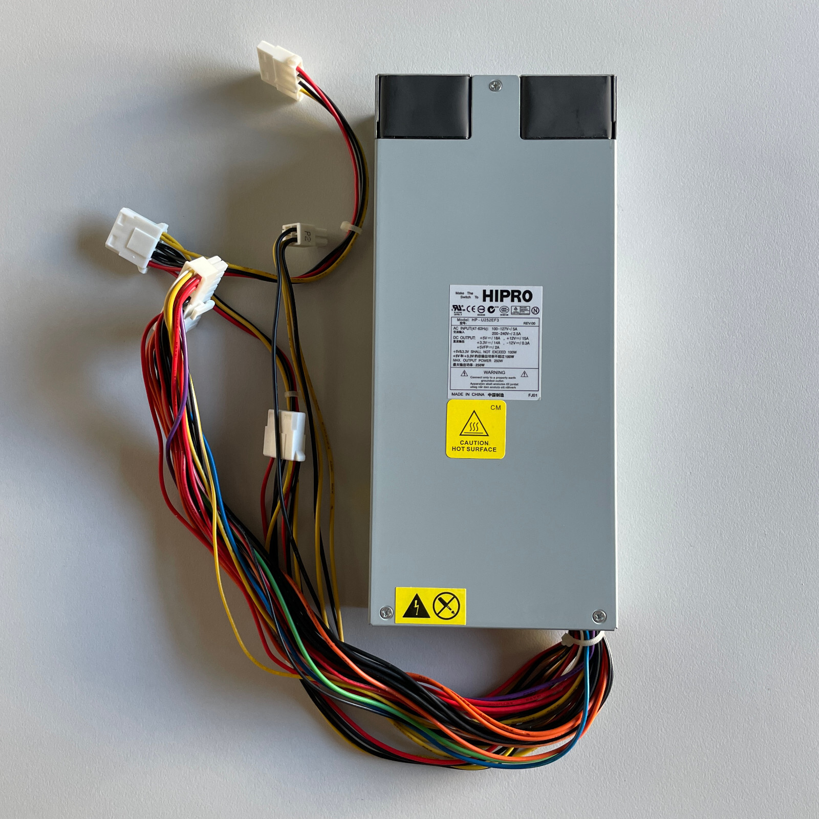 Genuine HIPRO 250W Server Computer Switching Power Supply HP-U252EF3 REV:00