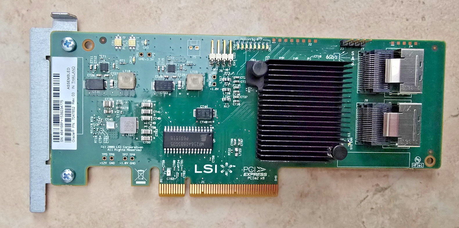 Oracle SAS9211-8i 8-Port 6Gb/s PCIe x8 SAS RAID Controller Card P/N: 7047852