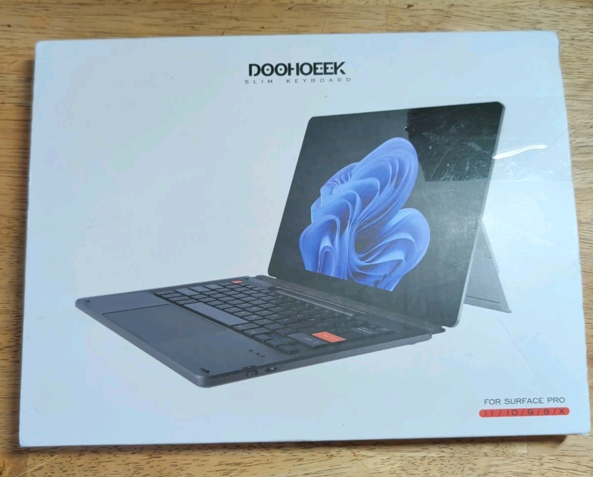 Doohoeek Bluetooth Keyboard For Surface Pro 11/10/9/8/X 12.3", Touchpad Backlit
