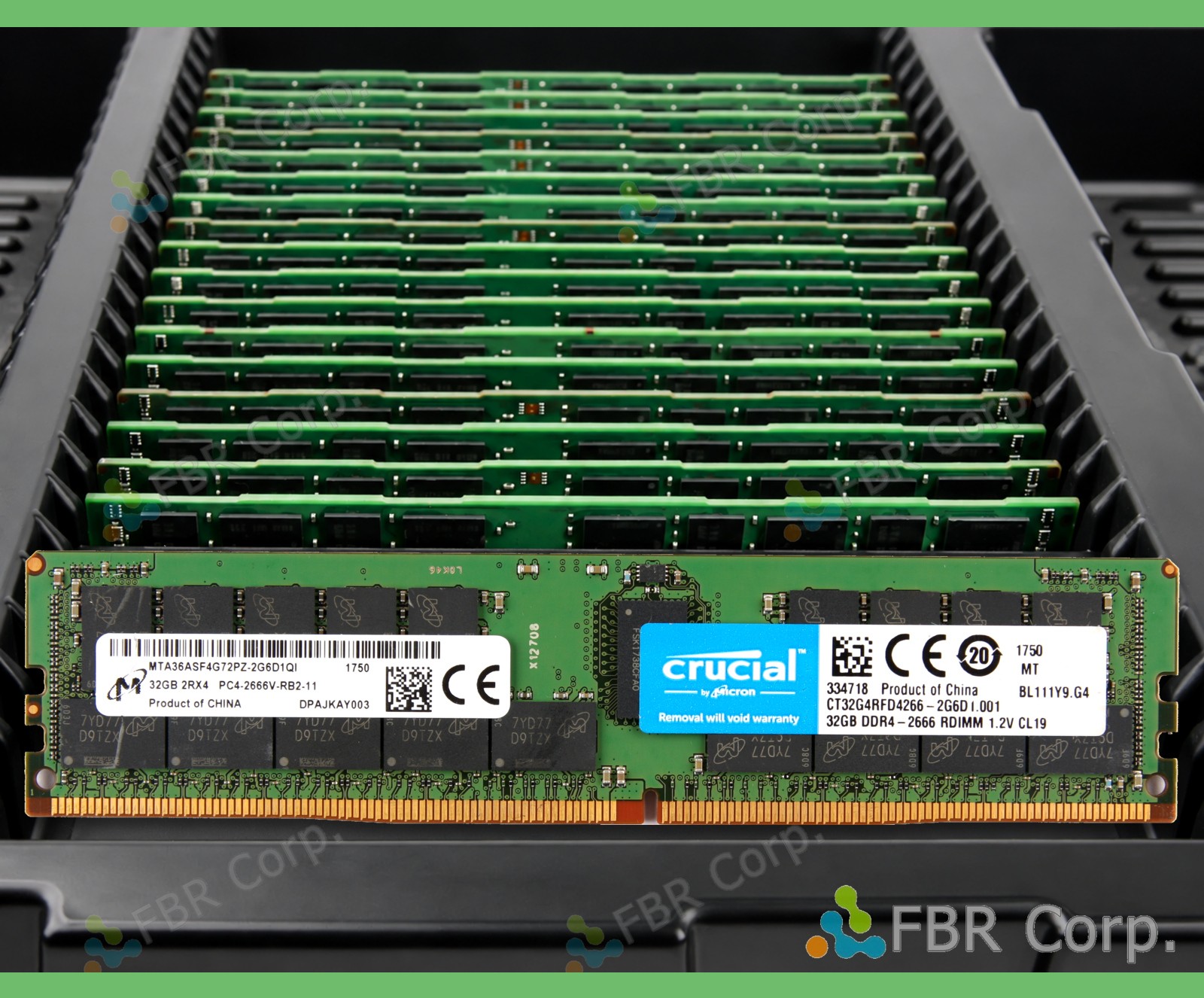 Grade A Micron Crucial 32GB 2666V DDR4 2Rx4 RDIMM RAM MTA36ASF4G72PZ-2G6 LOT