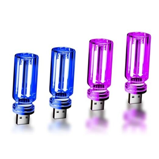 4 PCS Car USB Lights - Mini Touch - Dimmable Glass - Interior Ambient