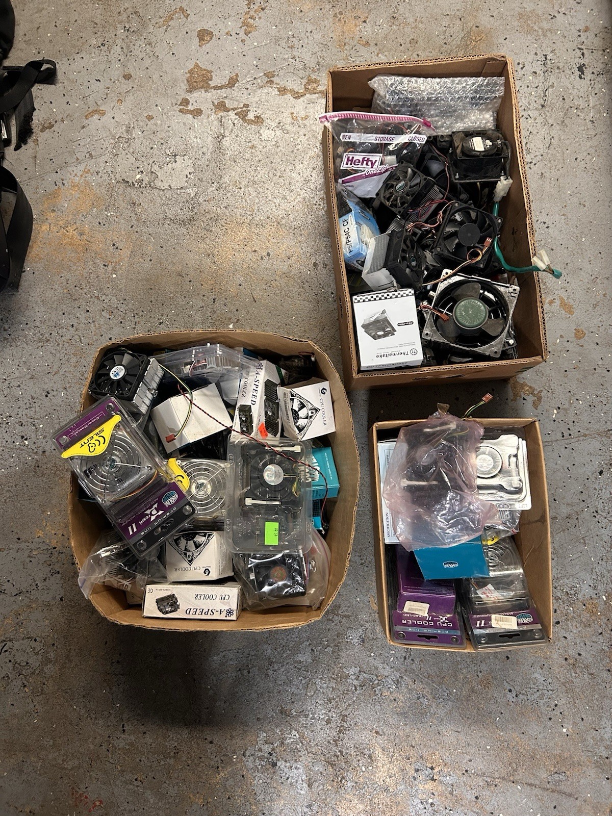 Large Bulk Lot Computer CPU Coolers Untested SOLD AS IS