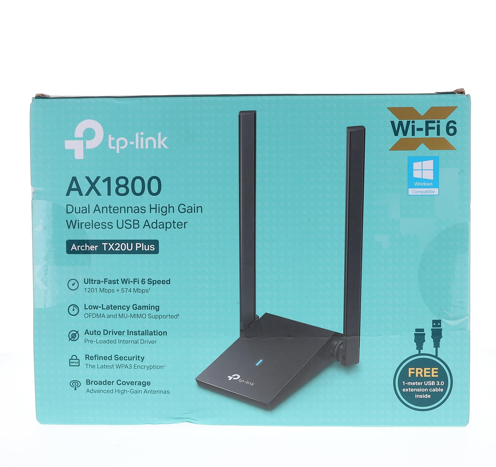 TP-Link Archer TX20U Plus WiFi 6 USB Adapter AX1800 Dual Band 5dBi for PC