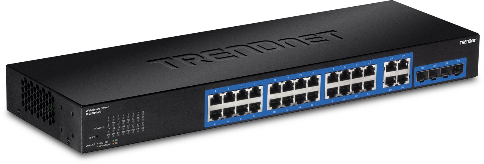 TRENDnet 28-Port Gigabit Web Smart Switch, 24 x Gigabit Ports, 4 x Shared Gig...
