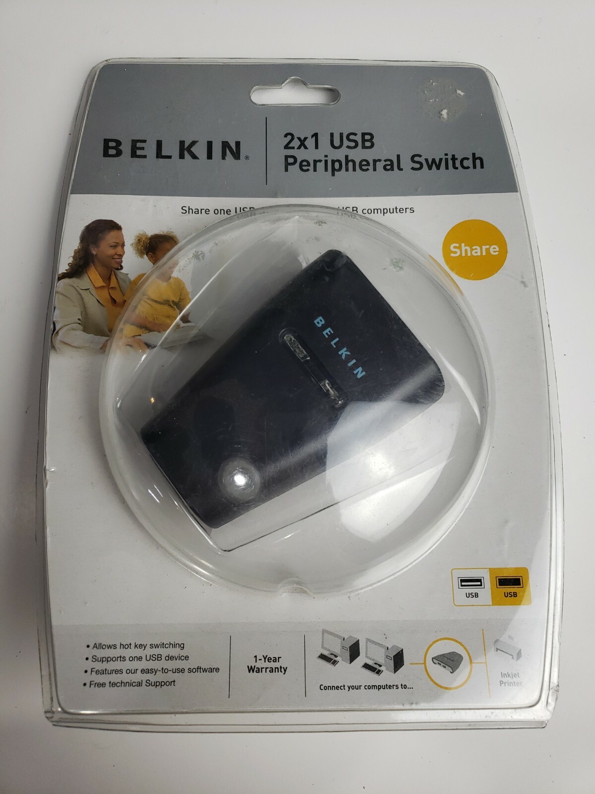 Belkin 2x1 USB Peripheral Switch, F1U201V