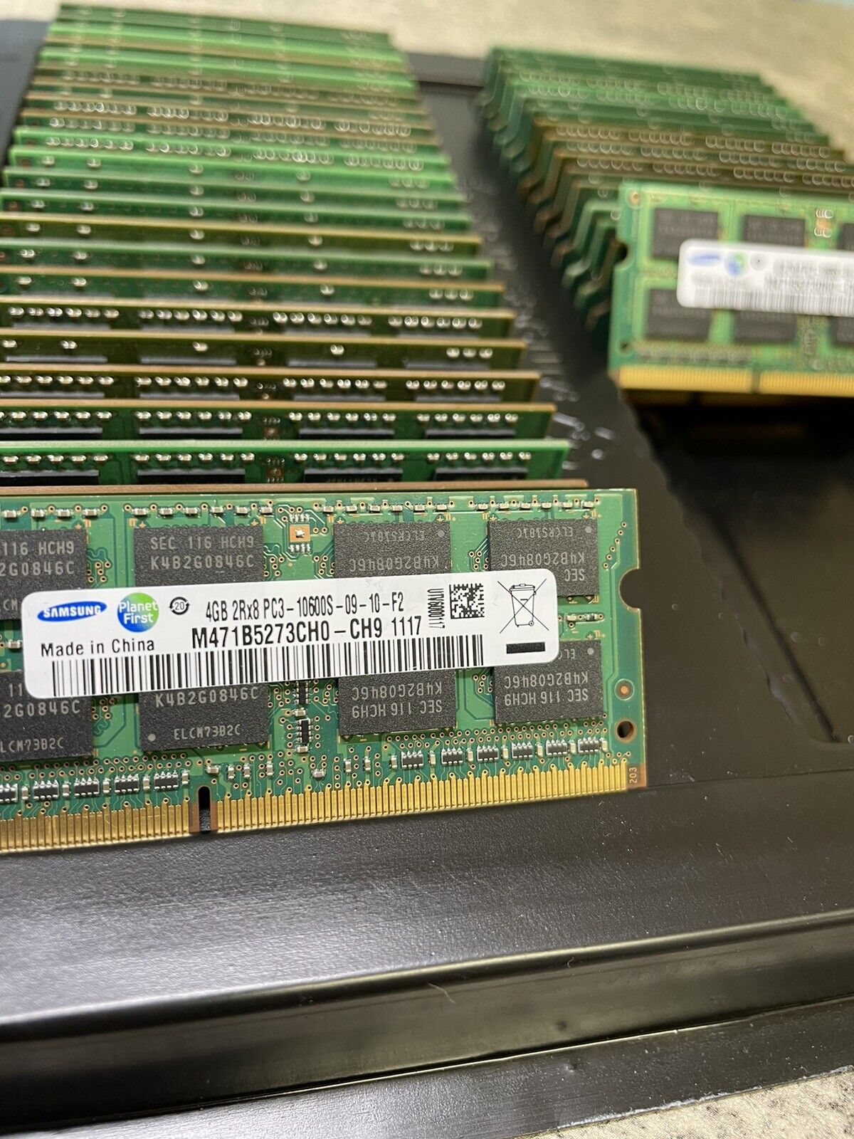 LOT OF 35 Samsung 4GB 2Rx8 PC3-10600S Laptop RAM Memory