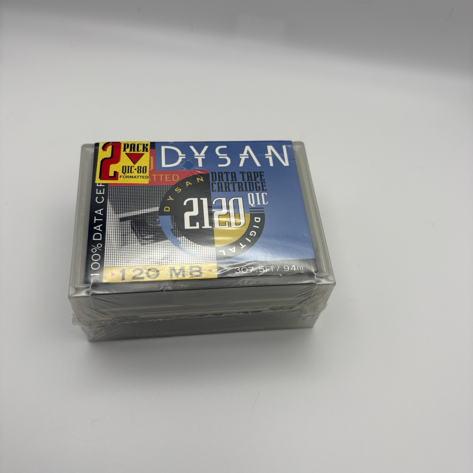 2-pack Dysan Data Tape Cartridge 2120 QIC New Sealed 120MB, QIC 80 formatted