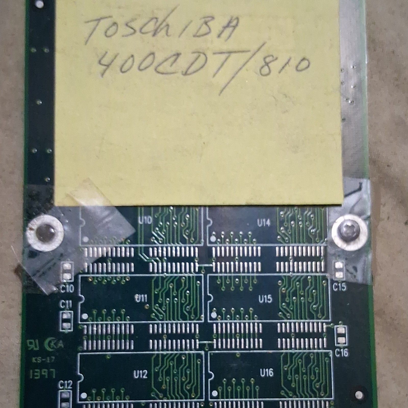 Toshiba 400CDT/810 Memory Module TCS1V1616SCFTS-60 Vintage For Toshiba Computer
