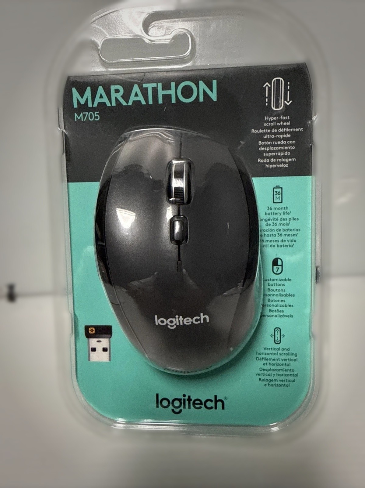 Logitech M705 Marathon Wireless Mouse 910-001935 USB Unifying Receiver - NEW