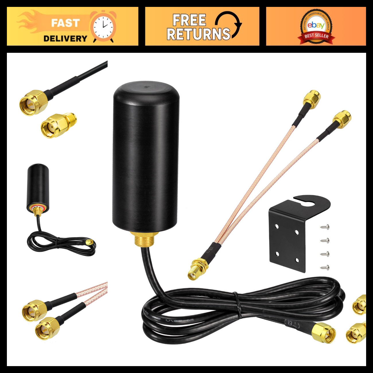 4G LTE SMA Antenna 8dBi - Upgraded Cellular Signal Booster for Trail Camera & Ro
