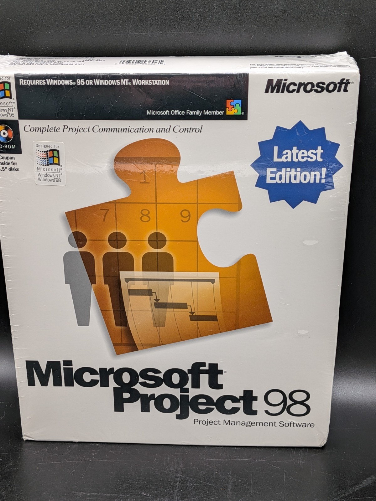 Microsoft Project 98 Full Version For PC Factory Sealed in Retail Box NEW
