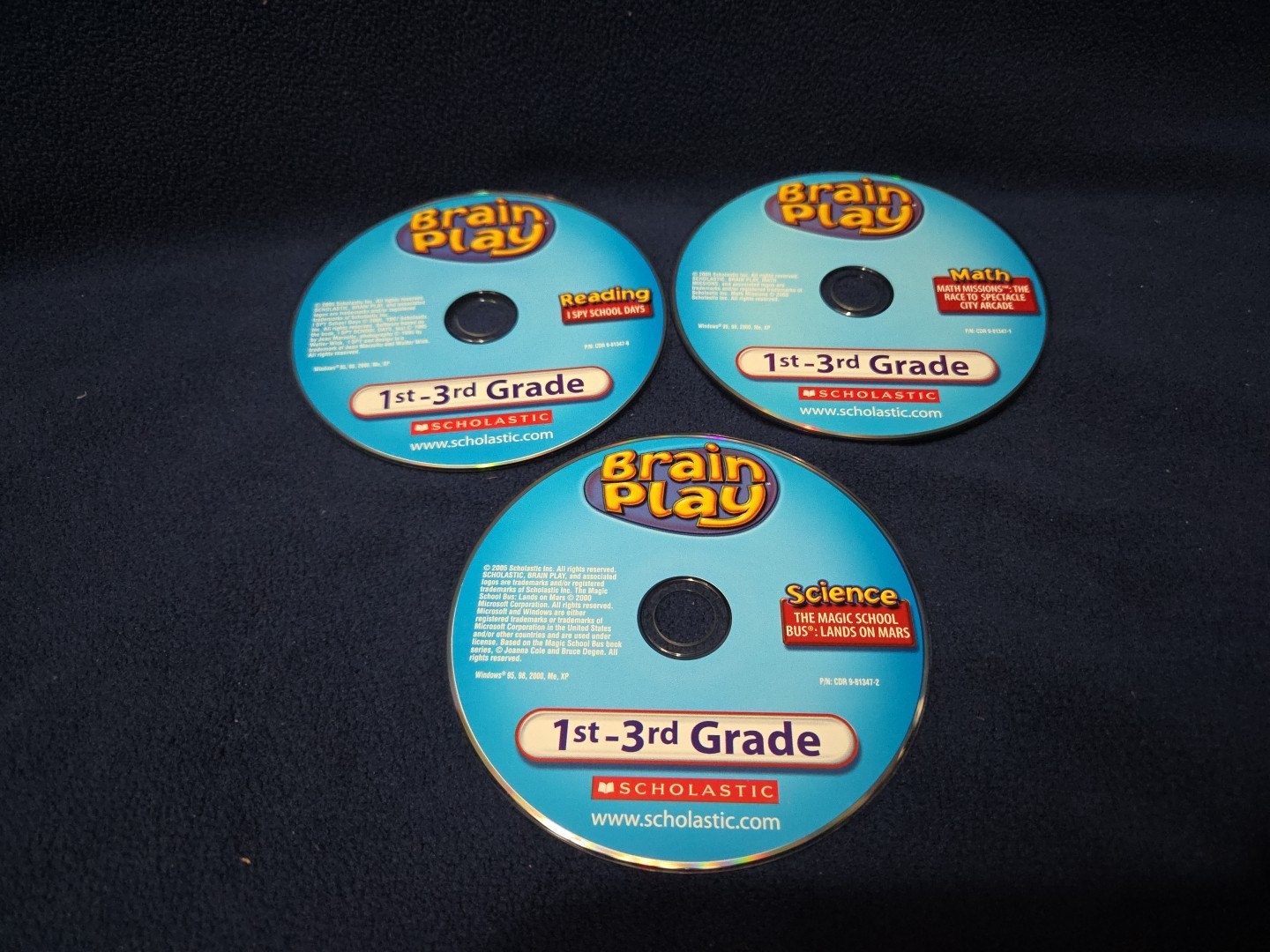 Brain Play 1st-3rd Grade--3 Disc PC CD-Rom Set