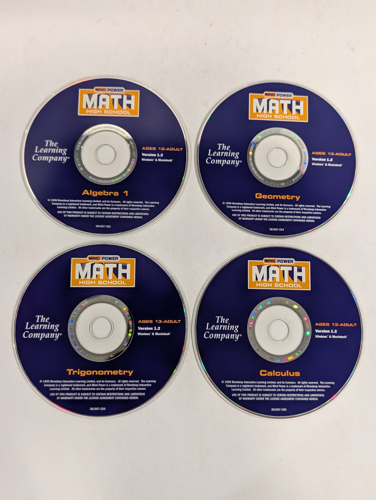 4 Loose Mind Power Math High School PC CD-ROMs | The Learning Company, Algebra 