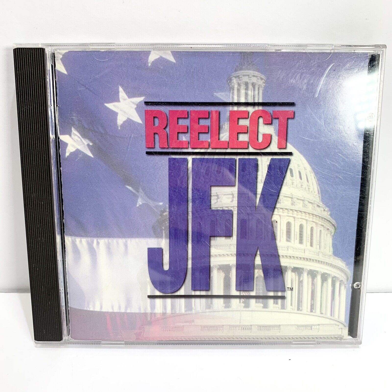 Re-Elect JFK CD-ROM for Mac & Windows Vintage Rare PC Game 1995 Reelect Software
