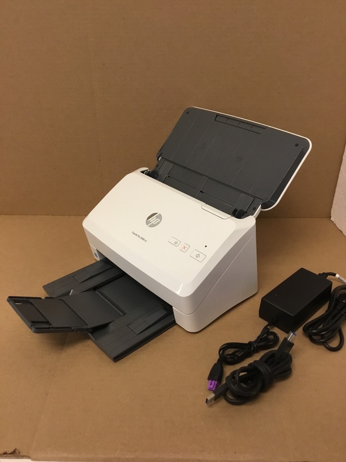 HP ScanJet Pro 3000 s3 Duplex Scanner 2k Scans w/ USB Cable & Power AC Adapter