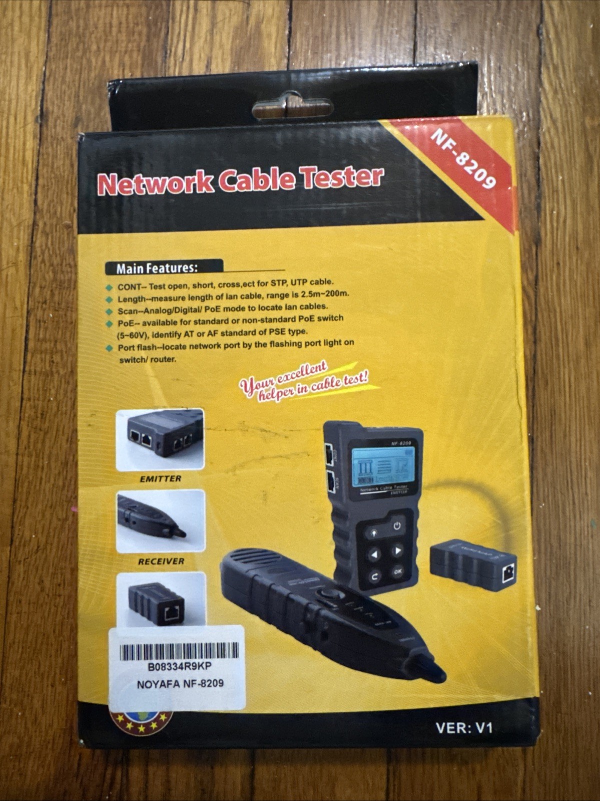 Advanced Network Cable Tester With PoE& NCV & Lamp CAT5e/CAT6/CAT6a Wire Tracker