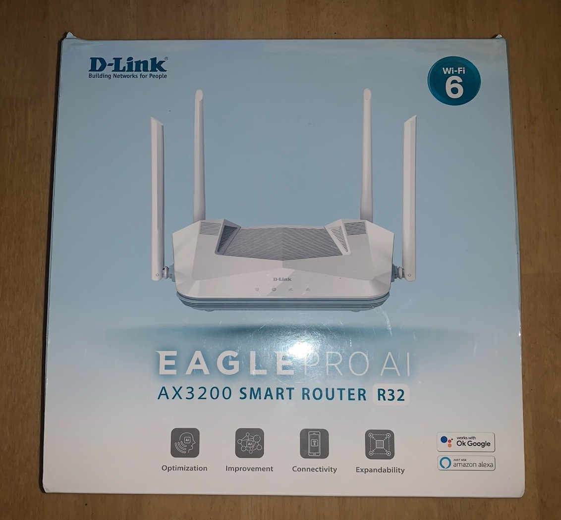 D-LINK AX3200 Smart Router Dual-Band R32, Interface: 4 x 10/100/1000- White