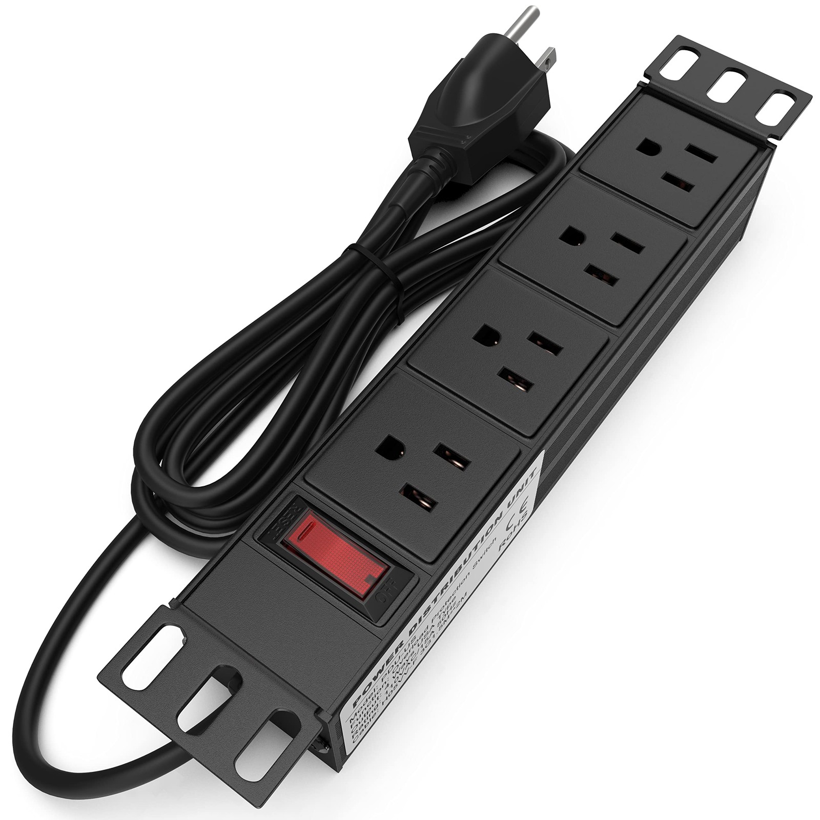 10" Mini Rack PDU - 1U (4 Outlet) for 10in Network Cabinet - Tupavco TP1713 |...