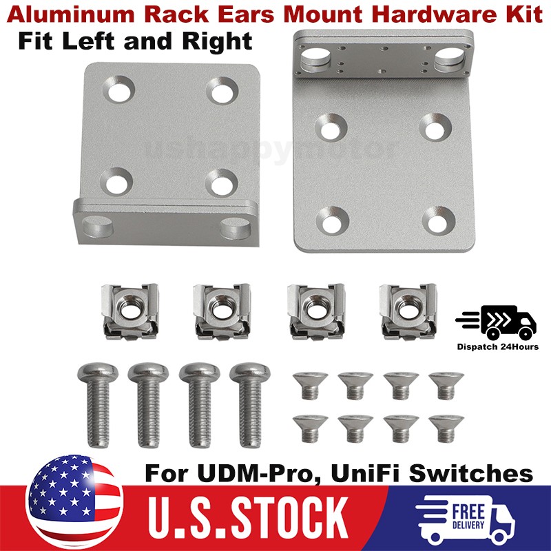 Rack Ears Mounting Upgrade Kit For Ubiquiti UDM-Pro & UniFi Switches USW UDM L&R