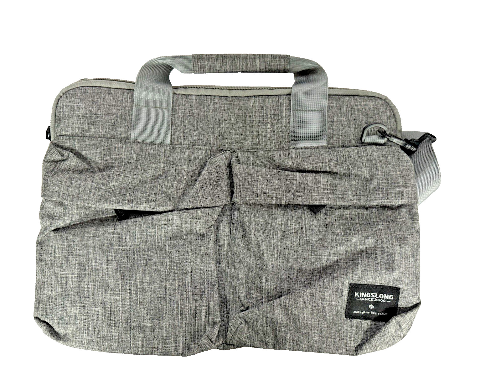 (RC) Kingslong Gray Laptop Shoulder Bag Sleeve Case Padded w/ Strap 13-15in