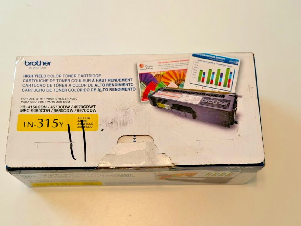 Brother TN-315Y High Yield Yellow Toner Cartridge New