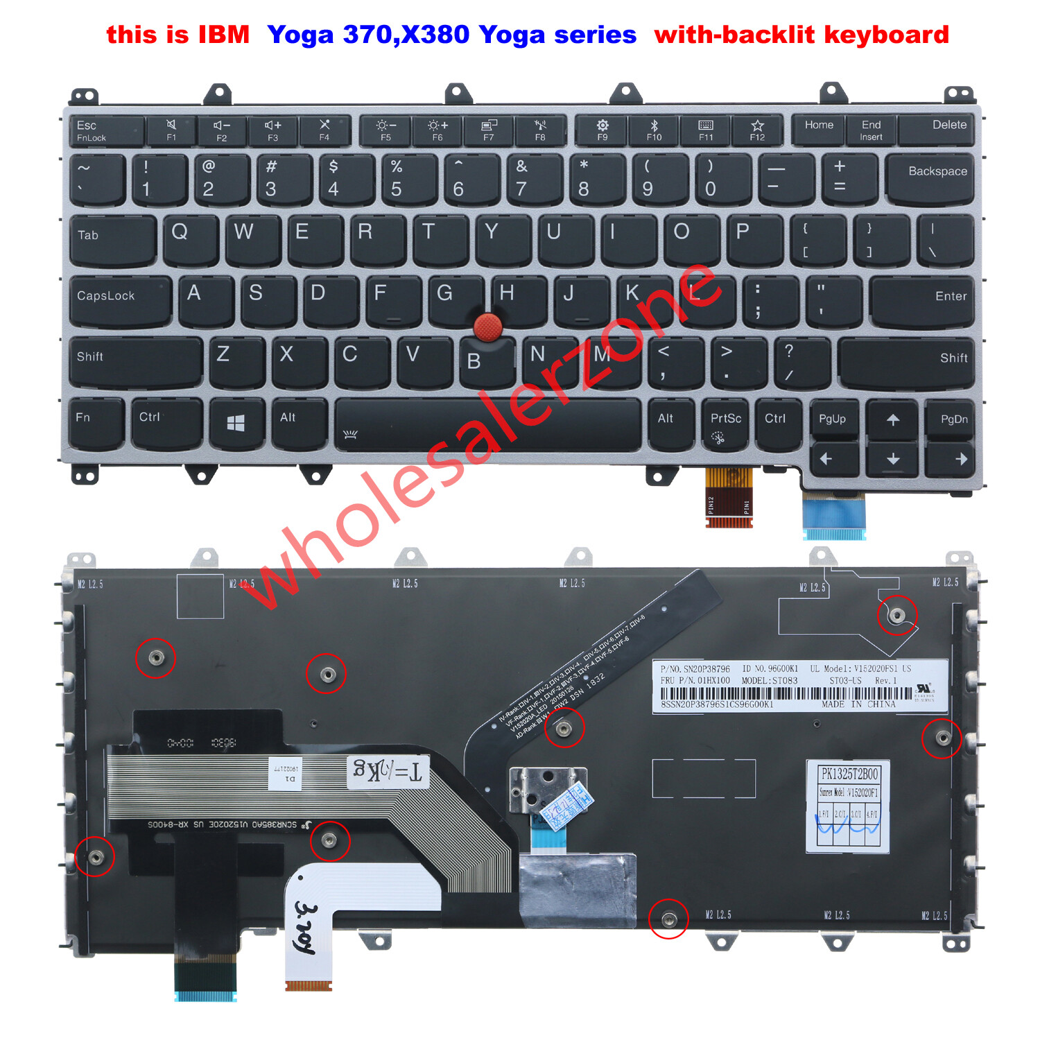 New for lenovo IBM Thinkpad Yoga 370,X380 Yoga laptop US keyboard with-backlit