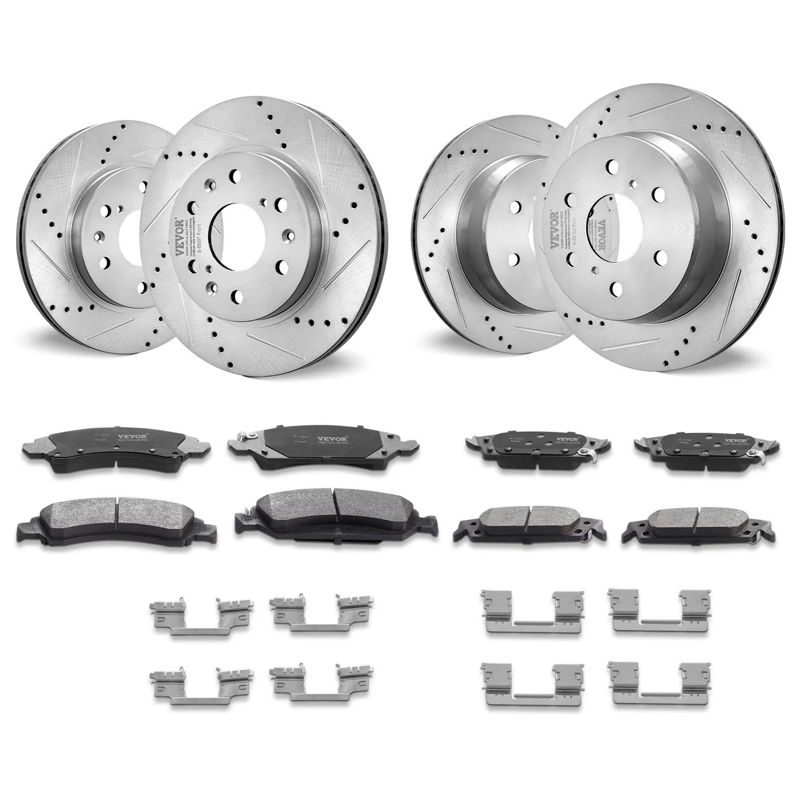 Front Rear Brake Kit for 2014-2018 Chevy Silverado GMC Sierra 1500, 2015-2020 Su
