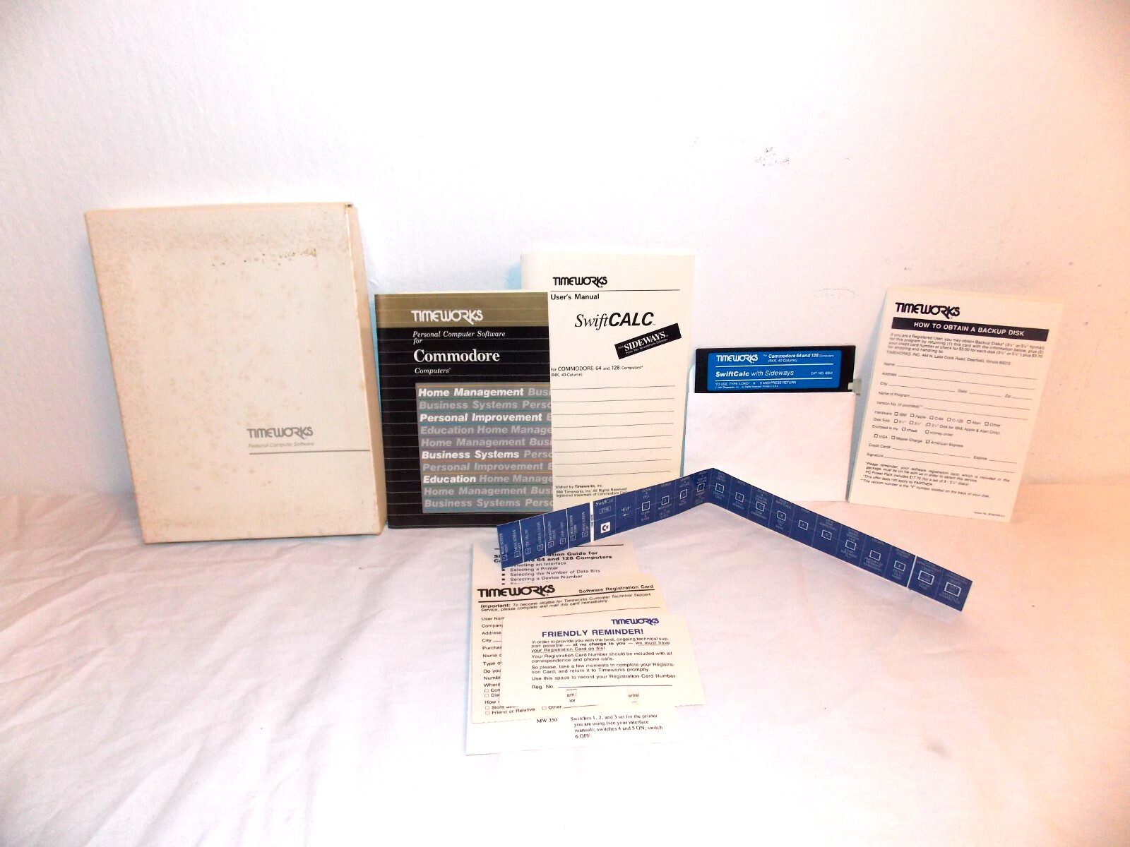 Timeworks Swiftcalc spreadsheet program for Commodore 64 128