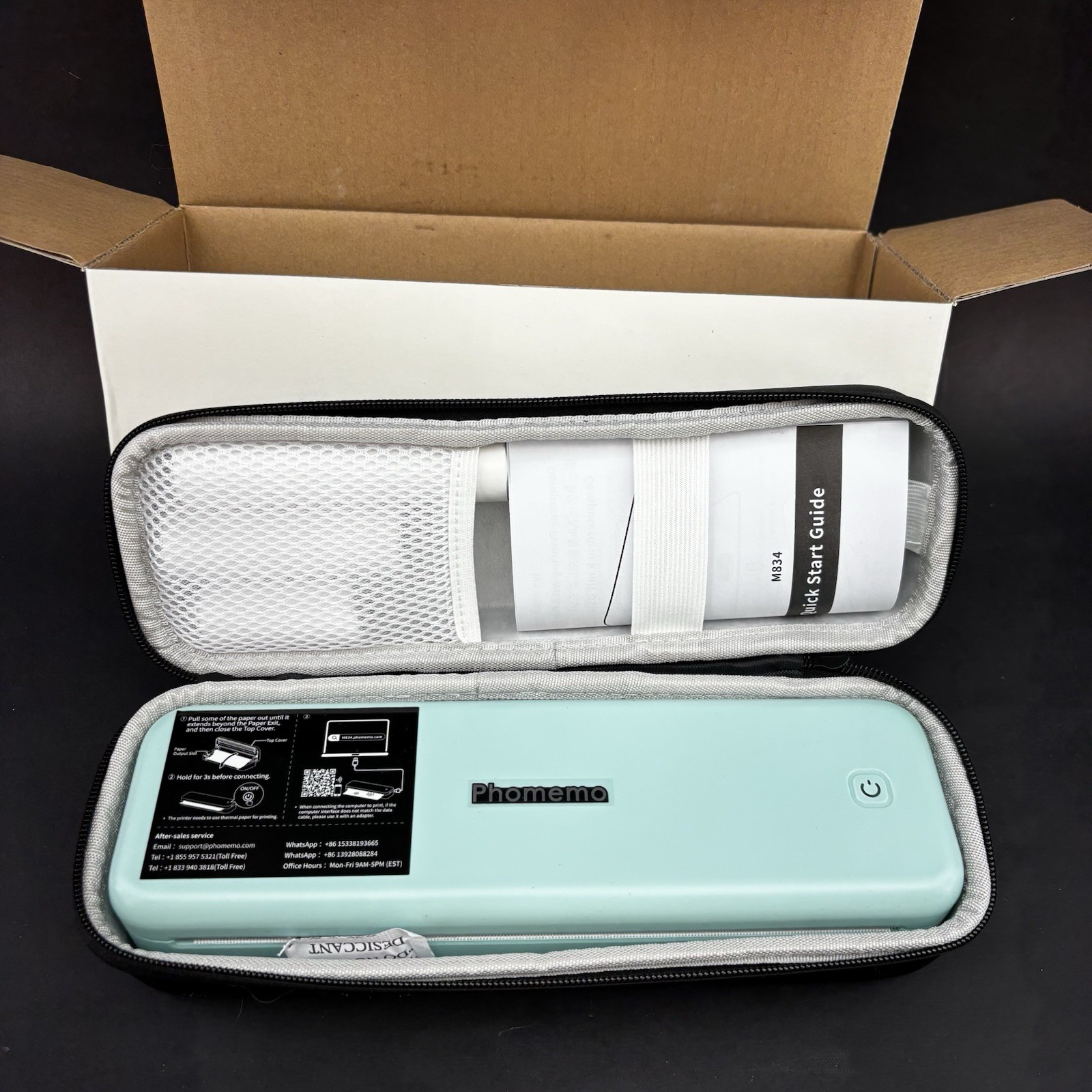 New Phomemo M834 Portable Printer Wireless Bluetooth Thermal Inkless Green