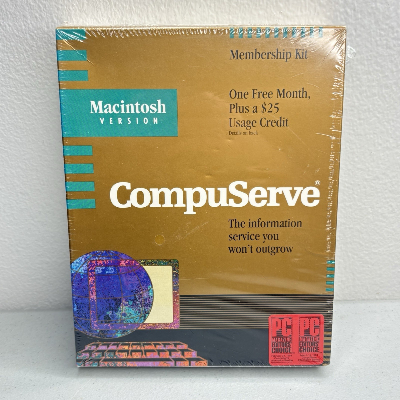 Vintage Macintosh Compuserve Version 1 Membership Kit PC Magazine Mac New Sealed