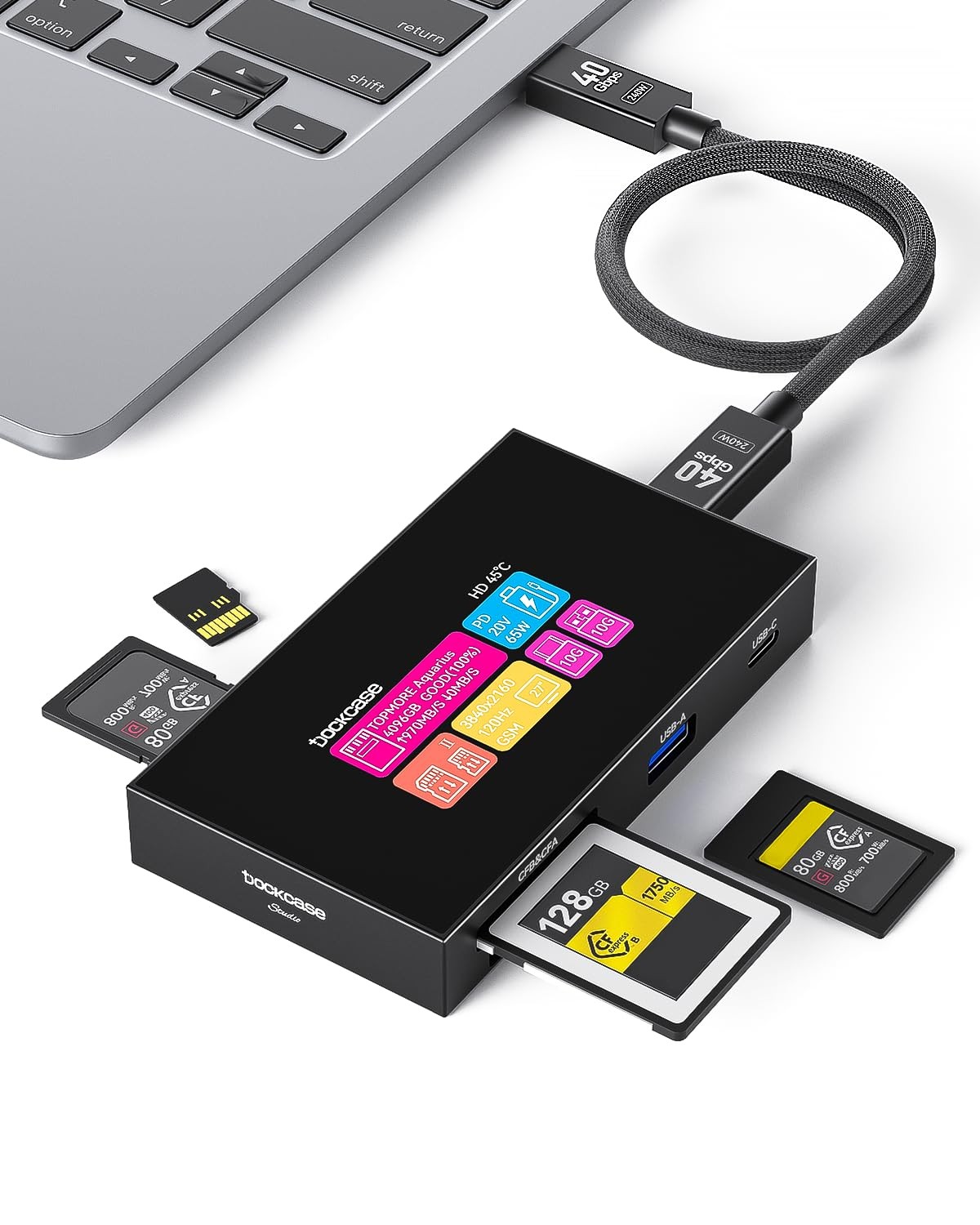 Smart 8-in-1 CFexpress Type B/Type A Card Reader with Touch Screen | UHS-II S...
