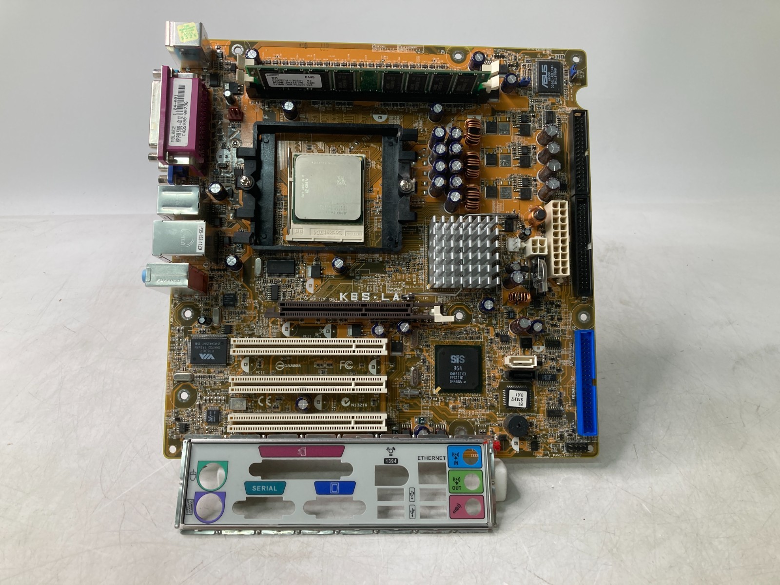 Vintage ASUS K8S-LA Motherboard w/ AMD Sempron 3100+ 512MB DDR Ram