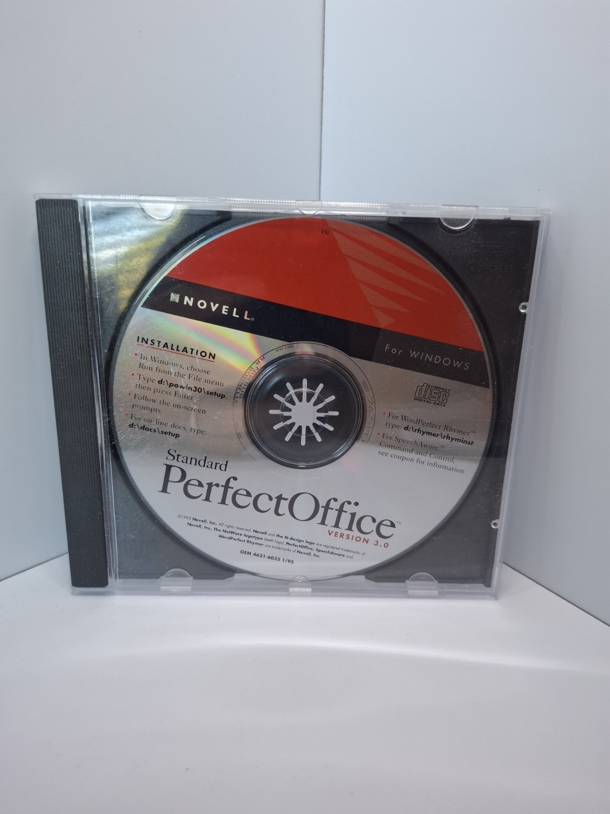 Vintage Novell PerfectOffice Standard 3.0 CD-ROM Windows 3.1 WordPerfect 6.1