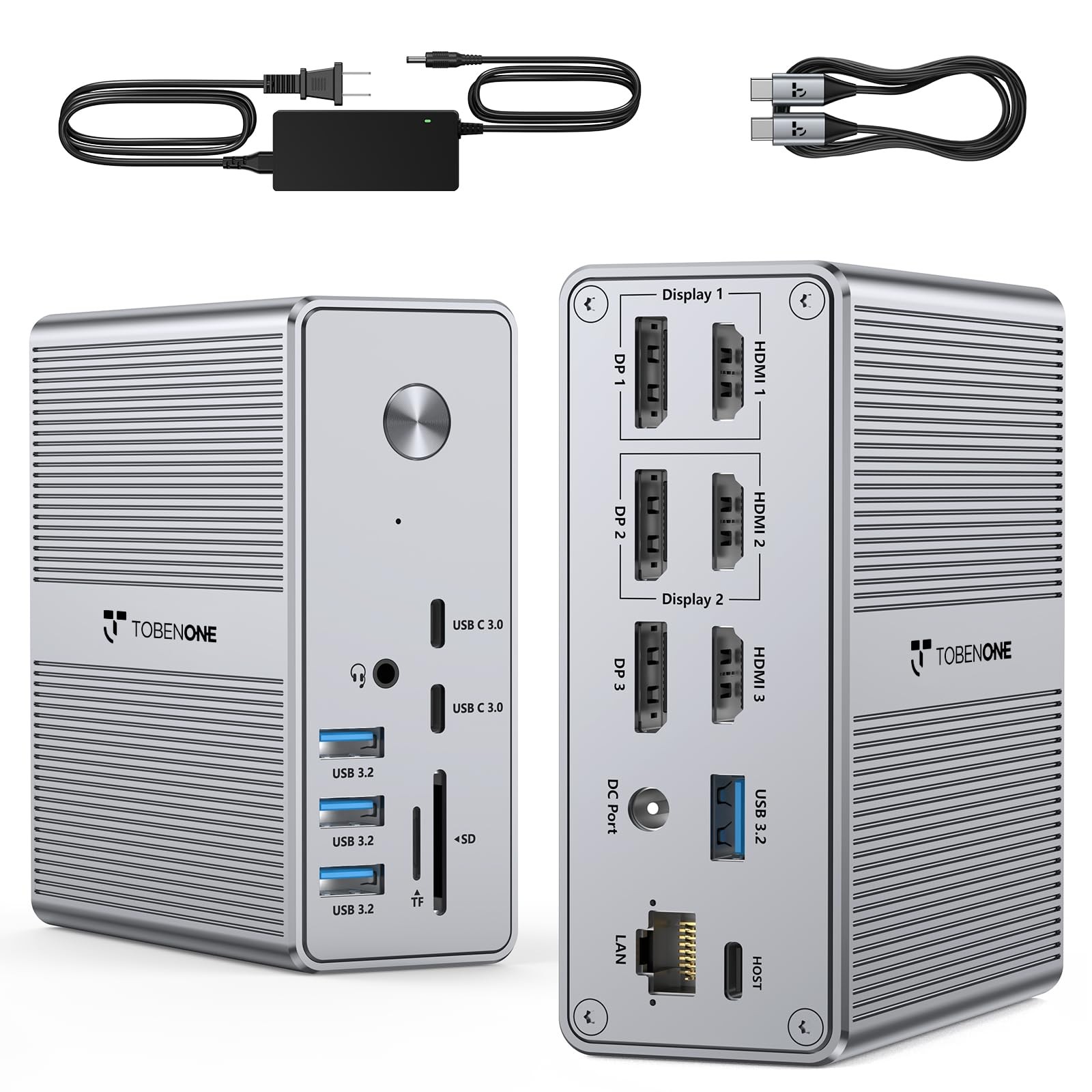 Displaylink Docking Station Triple Monitor With 120w Power Adapter Triple 4k Dis